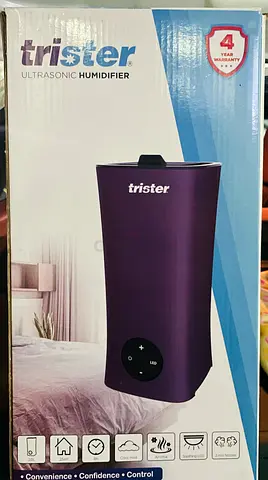 Trister Ultrasonic Humidifier - Compact Bedroom Humidifier (Purple)