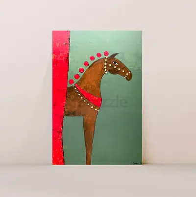 Hand‑painted Art Horse Painting on Canvas size 90x60cm