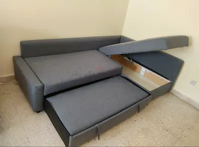 Ikea L Shape Sofa cum bed with big storage in L