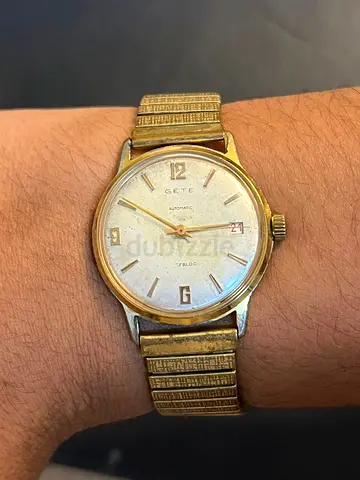 vintage Gete automatic watches, similar in style to mid-century models from manufacturers like Doxa