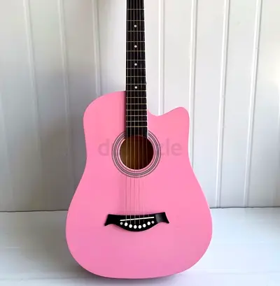 Pink Cutaway Acoustic Guitar - Good Condition