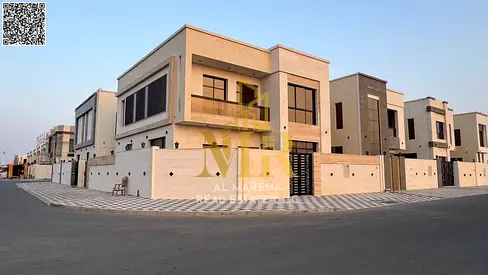 Villa for sale on the main street, ready to move in, in one of Ajman's most prestigious areas. Freehold ownership for all nationalities with no down p