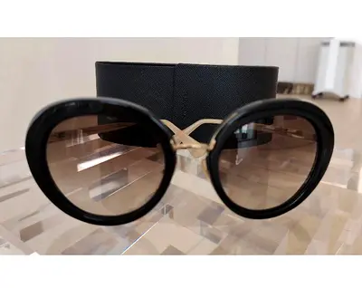 Prada Black Round Womens Sunglasses
