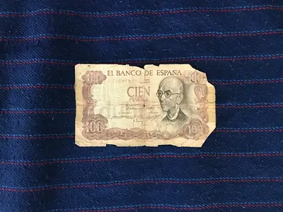 RARE VINTAGE 1970 SPAIN 100 PESETAS BANKNOTE