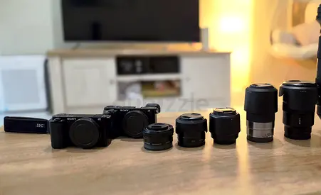 Two Sony Mirrorless Cameras with Multiple Lenses for Sale