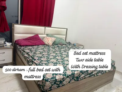 Full Bed Set with Mattress, 2 Side Tables and Dressing Table - Good Condition