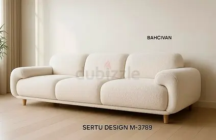 Cream 3-Seater Modern Sofa - Sertu Design M-3789