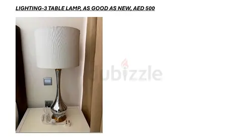 Set of 3 Silver Table Lamps with White Drum Shades - Excellent Condition