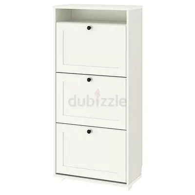 IKEA Shoe cabinet with 3 compartments, white