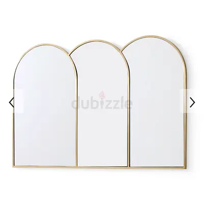 Triple Arched Wall Mirror with Gold Frame