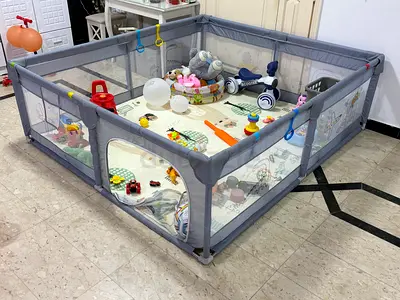 Large Foldable Baby Playpen/Playard - Grey