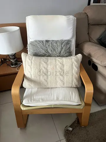 Ikea Armchair - Light Wood Frame  45AED - pickup DubaiLand
