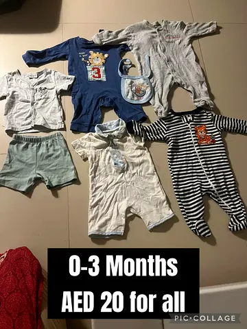 0-3 months clothes AED 20 for all