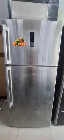 Stainless Steel Double Door Refrigerator - Good Working Condition