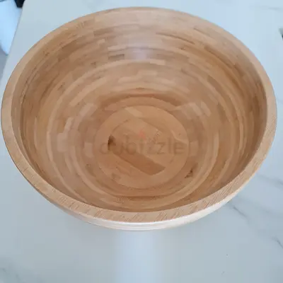 Large Wooden Serving Bowl - Bamboo Salad Bowl