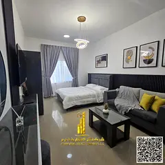 Luxury studio, first occupancy, large area, fully furnished, with separate kitchen and open view ✨