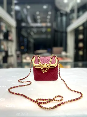 Chanel Red Lambskin Leather Micro My Crush Bag (Authentic/PreOwned)