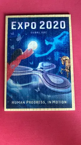 Expo 2020 Dubai Vintage Poster (Framed) - Human Progress Theme