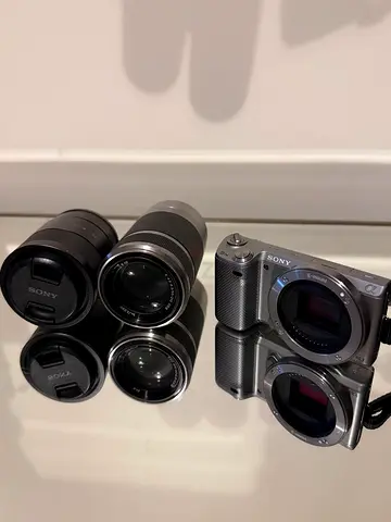 Sony NEX-5N Mirrorless Camera Body with Strap And Two Interchangeable Lenses (Used)