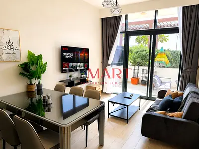 Fully Furnished 1BR | Huge Terrace | Pool View | Ready to Move | Azizi Riviera
