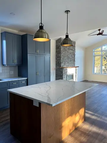 Luxury Custom Kitchen Island with Solid Timber Top and Soft-Close Drawers