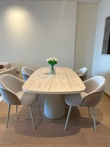 Modern Marble-Top Dining Table without chairs marble