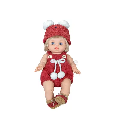 36 cm Baby Doll in Red Plush Romper with Hat and Shoes - New in Box