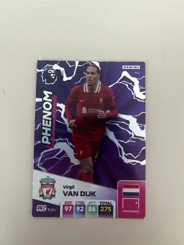 Virgil van Dijk Panini Phenoms Liverpool Trading Card