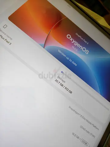 OnePlus Pad 3 tablet - 512GB, OxygenOS, Excellent condition