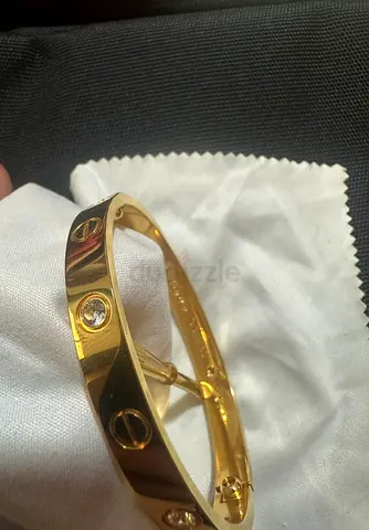 Cartier love bracelet - Authenic yellow gold 4 diamonds size 16