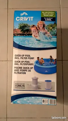 Crivit Quick-Up Inflatable Pool with Filter Pump (approx. 2,000L) - New in Box