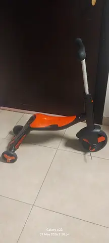 Childrens 3-Wheel Adjustable Scooter - Orange/Black, Good Condition