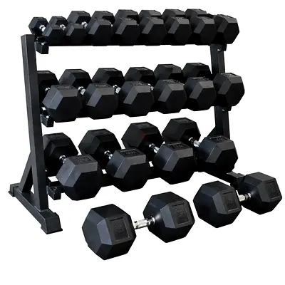 Hex Dumbbell Set With Dumbbell Rack / 2.5kg to 20kg with Rack