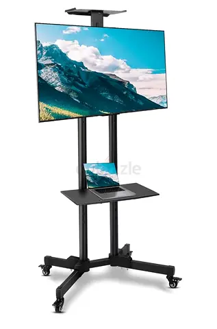 TV Stand with Shelf and Wheels - Floor Mount (movable)