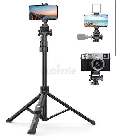 Compact Adjustable Tripod Stand with Phone  Camera Mount