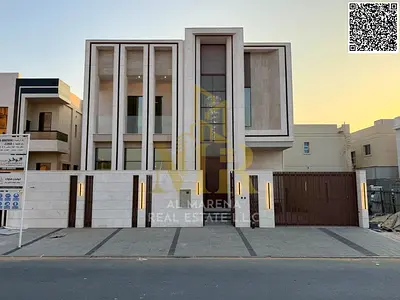 Luxury villa for sale in Al Aaliyah | 4400 sq ft | 5 master bedrooms | Majlis and 2 living rooms | Modern design and high-end finishes | Includes air