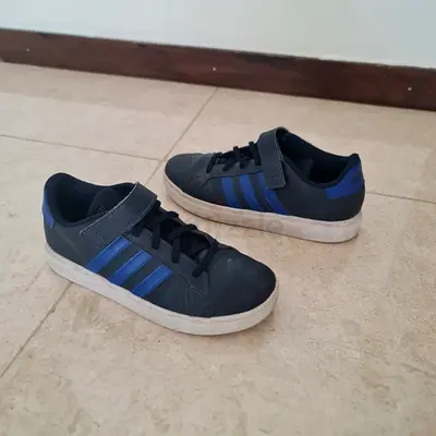 Adidas Blue  Black Casual Sneakers with Velcro Strap (Size 35.5)