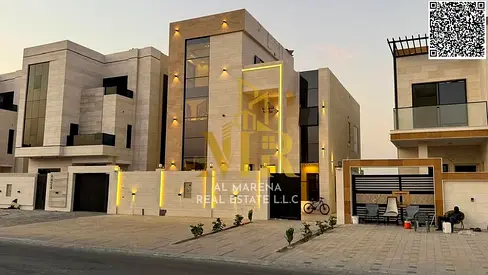 Luxury Villa for Sale in Al Helio 2 | On the Main Street | 3014 sq ft | Two Floors + Roof | 5 Master Bedrooms | Majlis and Two Living Rooms | Modern K