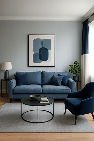 Modern Grey Area sofa— Light Solid Color