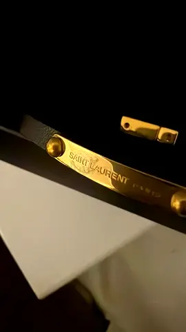 Saint laurent leather bracelet with Gold Plate, preowned