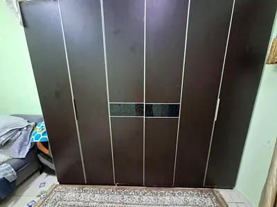 Dark Brown 6‑Door Wardrobe / Armoire in Good Condition