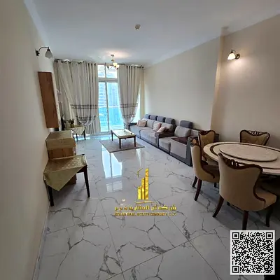 ✨ شقة غرفتين و صالة مفروشة للإيجار الشهري في عجمان - الراشدية - أبراج الواحه ✔️ شامل جميع الفواتير و الإنترنت مع جيم , مسبح , باركنج