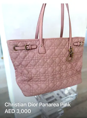 Christian Dior Panarea Pink Quilted Leather Tote