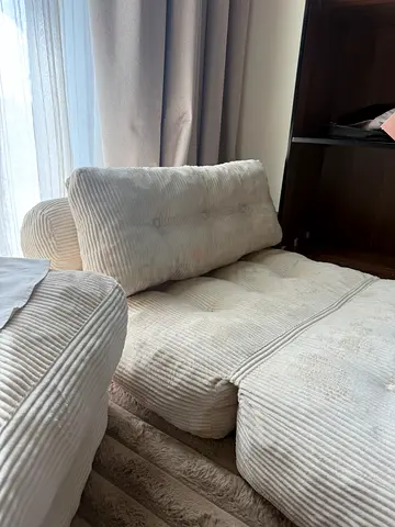 Cream Corduroy 2-Seater Sofa - new