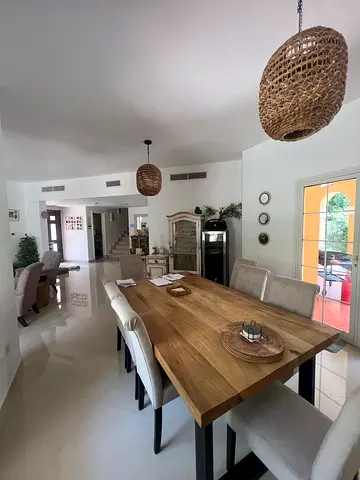 Mango wood table and 8 chairs