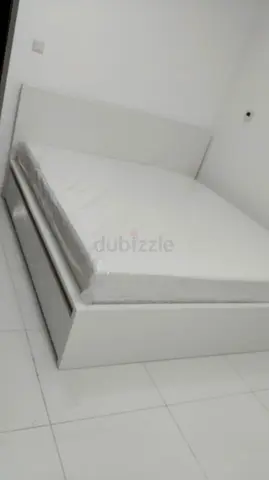 Ikea White Double Bed Frame with Mattress