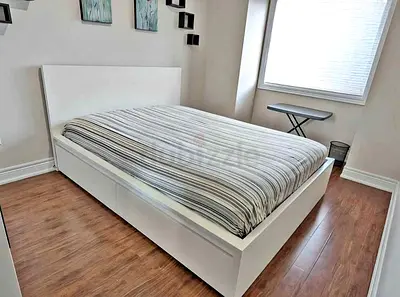IKEA White MALM Queen Storage Bed with IKEA Mattress 160 x 200 cm