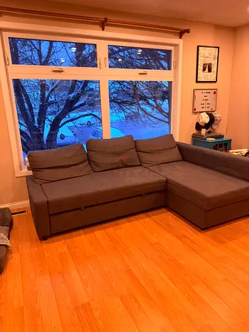 Gray L-shaped Sofa with Chaise - Good Condition