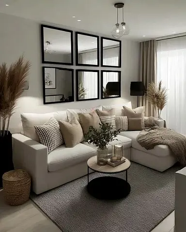 Light Grey Modern L-Shaped Sofa with Cushions