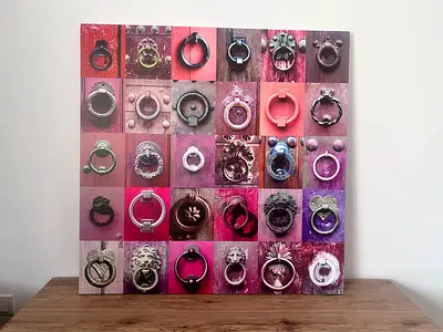 Canvas Wall Art Featuring Vintage Door Knockers - 100x100 cm (approx.)
